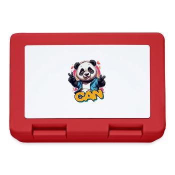 CAN - Schöner Jungen Name mit Coolem Panda - Brotdose - Rot - Vorne