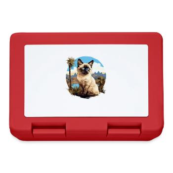 Balinese Cat Balinesenkatze - Lunchbox - red - Front