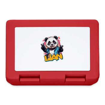 LIAN - Schöner Jungen Name mit coolem Panda - Brotdose - Rot - Vorne