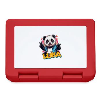LUKA - Handsome boy name with cool panda - Lunchbox - red - Front