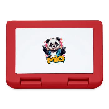 MIO - Beau nom de garçon avec Cool Panda - Boîte à goûter - rouge - Devant