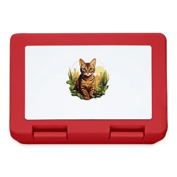 Bengal Cat Bengalkatze - Brotdose - Rot - Vorne