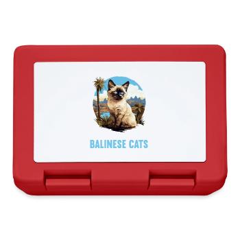 Balinese Cat Balinesenkatze - Lunchbox - red - Front