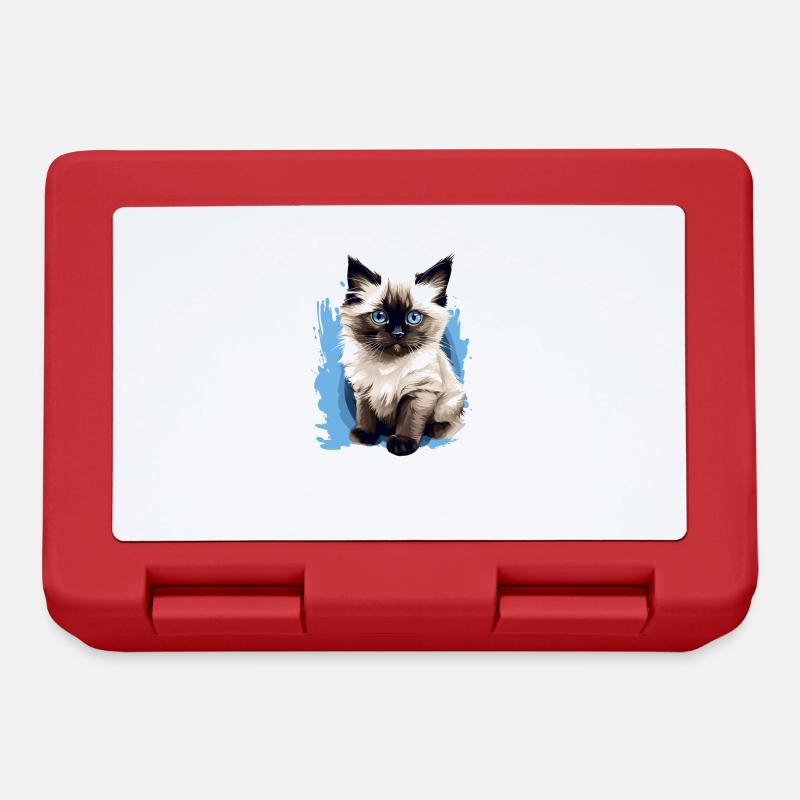 Birman Cat Birma Katze - Brotdose - Rot