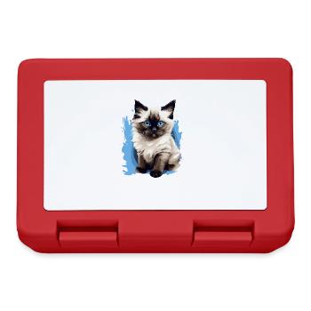 Birman Cat Birma Katze - Brotdose - Rot - Vorne