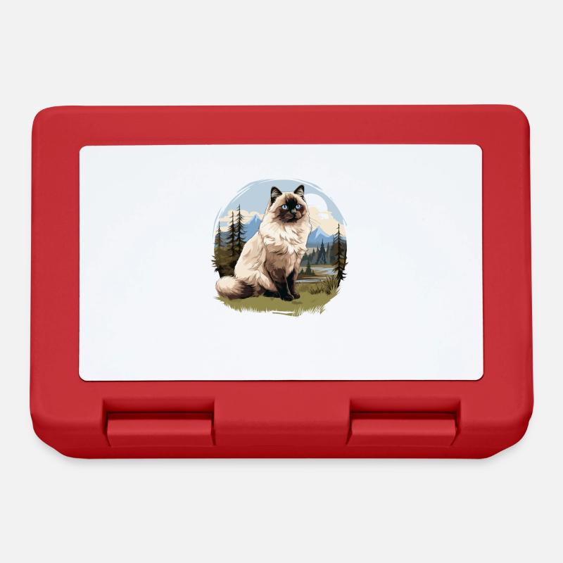 Birman Cat Birma Katze - Brotdose - Rot