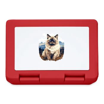 Birman Cat Birma Katze - Brotdose - Rot - Vorne