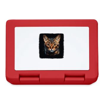 Bengal Cat Bengalkatze - Brotdose - Rot - Vorne