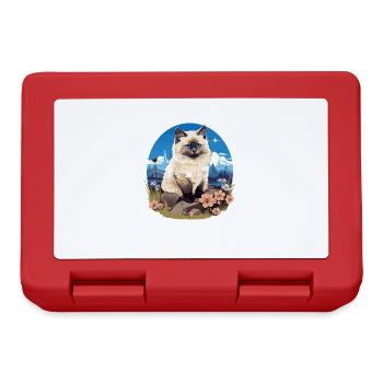 Birman Cat Birma Katze - Brotdose - Rot - Vorne