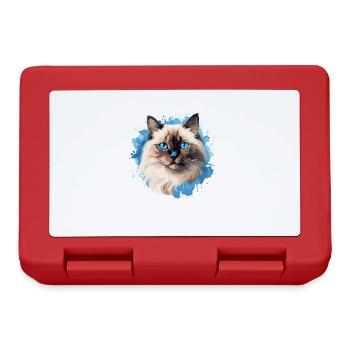 Birman Cat Birma Katze - Brotdose - Rot - Vorne