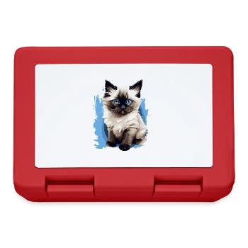 Birman Cat Birma Katze - Brotdose - Rot - Vorne