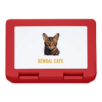 Bengal Cat Bengalkatze - Brotdose - Rot - Vorne
