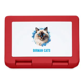 Birman Cat Birma Katze - Brotdose - Rot - Vorne