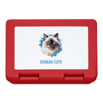 Birman Cat Birma Katze - Brotdose - Rot - Vorne