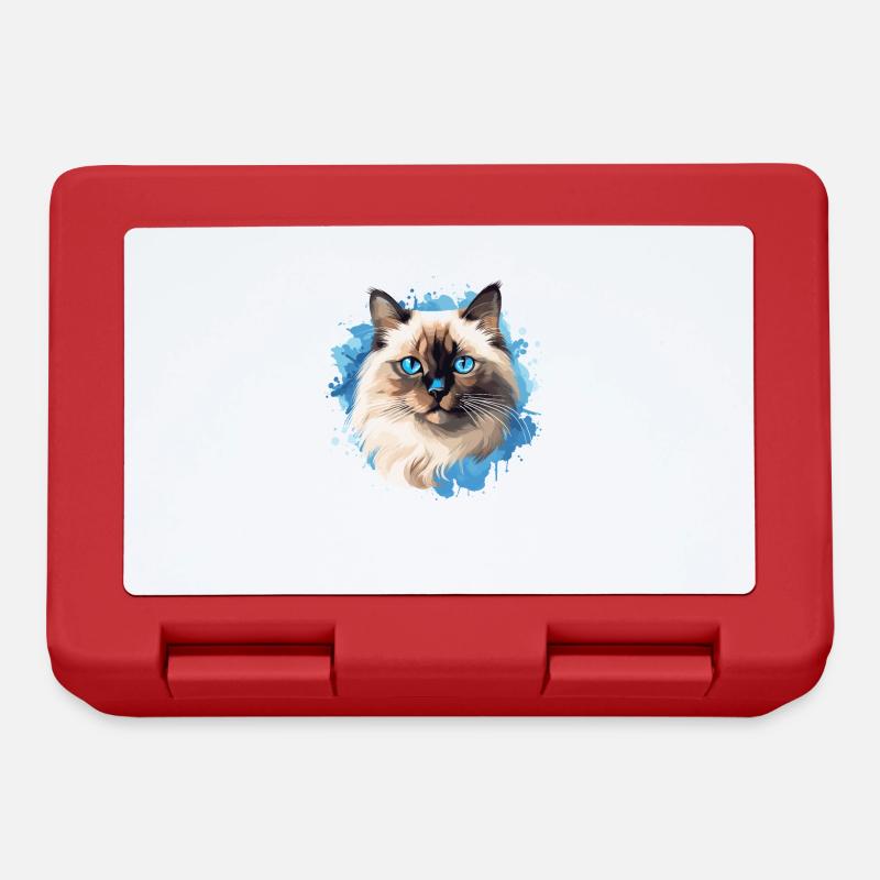Birman Cat Birma Katze - Brotdose - Rot