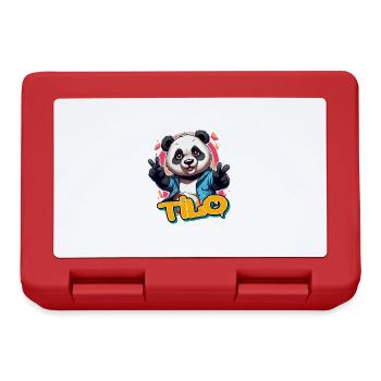 THILO - Beau nom de garçon avec Cool Panda - Boîte à goûter - rouge - Devant