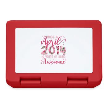 April 2014 Geschenk zum 10-jährigen Jubiläum für Mädchen - Brotdose - Rot - Vorne