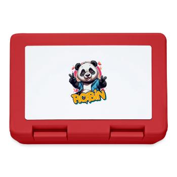 ROBIN - Handsome boy name with cool panda - Lunchbox - red - Front