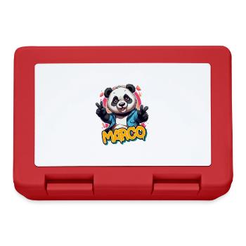 MARCO - Handsome Boy Name with Cool Panda - Lunchbox - red - Front
