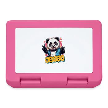JESSE - Schöner Jungen Name mit coolem Panda - Brotdose - Pink - Vorne