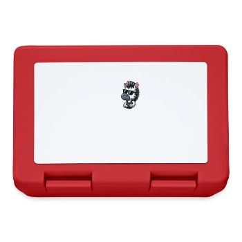 Cool Zebra Cartoon Pocket Size - Lunchbox - red - Front