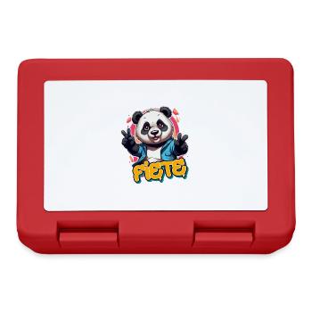 FIETE - Schöner Jungen Name mit coolem Panda - Brotdose - Rot - Vorne