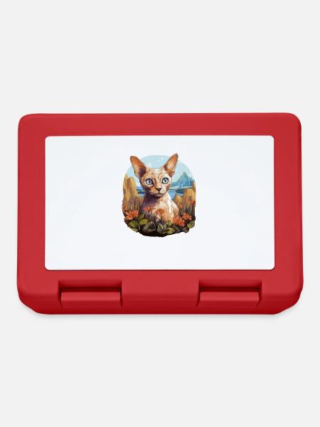 Devon Rex Kätzchen Devon Rex Katze - Brotdose - Rot