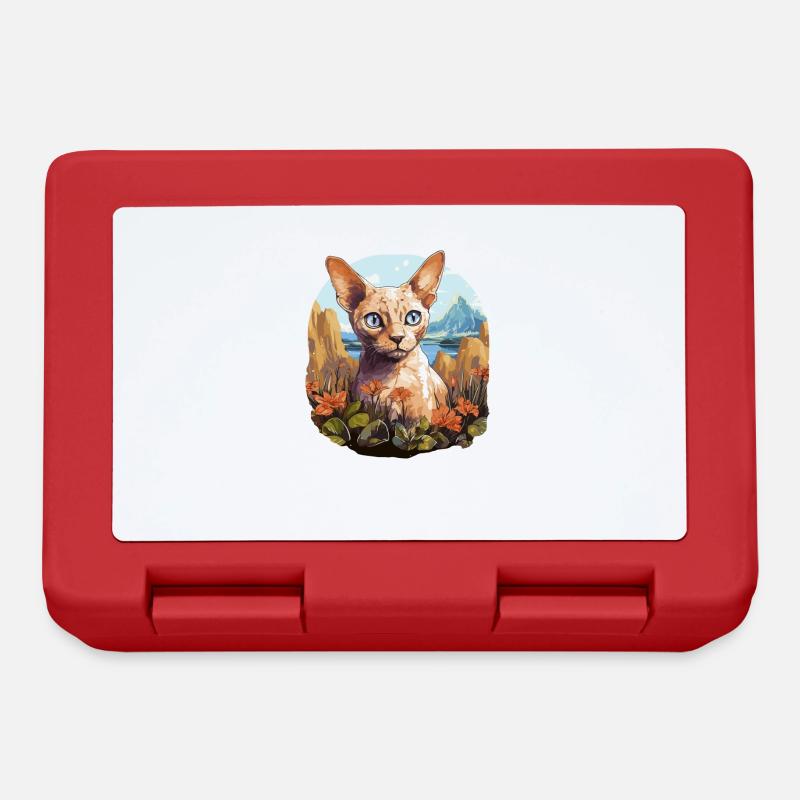 Devon Rex Kätzchen Devon Rex Katze - Brotdose - Rot