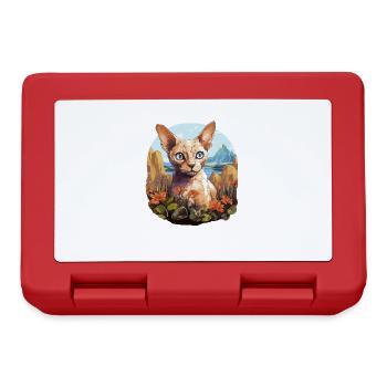 Devon Rex Kitten Devon Rex Cat - Lunchbox - red - Front