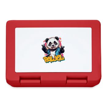 PAWEL - Schöner Jungen Name mit coolem Panda - Brotdose - Rot - Vorne