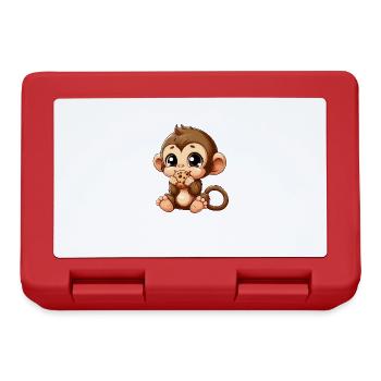 Cute chimpanzee snacks on cookies - Lunchbox - red - Front