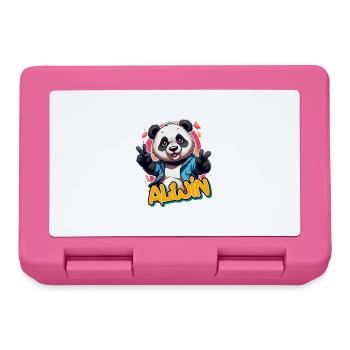 ALWIN - Handsome Boy Name with Cool Panda - Lunchbox - pink - Front
