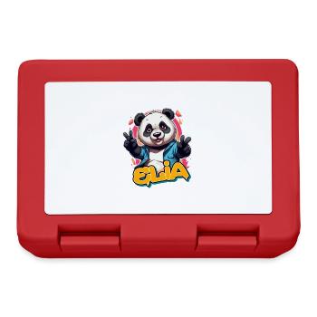 ELIA - Beau prénom de garçon avec panda cool - Boîte à goûter - rouge - Devant