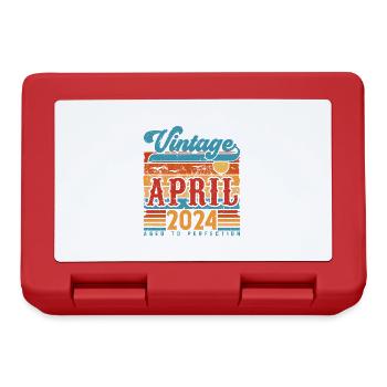 April 2024, April 2024 Vintage Birthday Gift - Lunchbox - red - Front