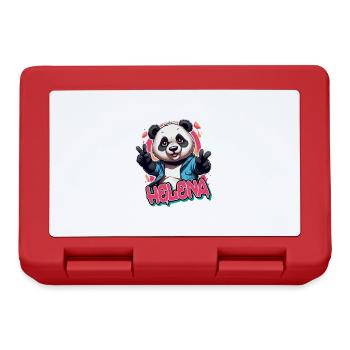HELENA - Beautiful Girl Name with Cool Panda - Lunchbox - red - Front