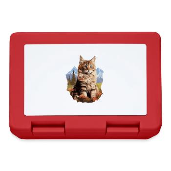 Maine Coon Kätzchen Maine Coon Katze - Brotdose - Rot - Vorne