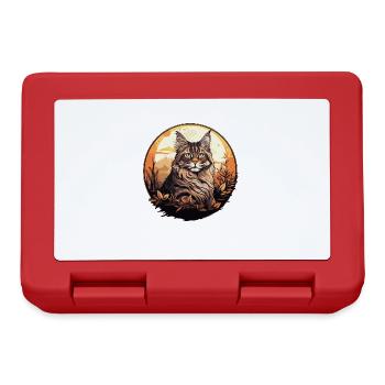 Maine Coon Kätzchen Maine Coon Katze - Brotdose - Rot - Vorne