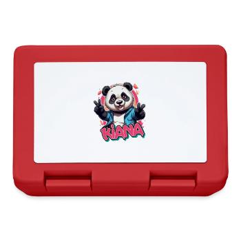 KIANA - Beau nom de fille avec Cool Panda - Boîte à goûter - rouge - Devant