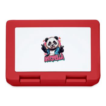 ANTONELLA - Beau nom de fille avec Cool Panda - Boîte à goûter - rouge - Devant