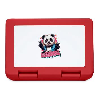 ALESSANDRA - Beautiful Girl Name with Cool Panda - Lunchbox - red - Front