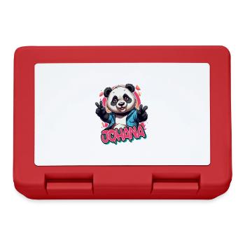 JOHANA - Beau nom de fille avec Cool Panda - Boîte à goûter - rouge - Devant