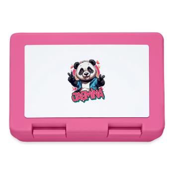 JASMINA - Beau prénom de fille avec panda cool - Boîte à goûter - rose - Devant