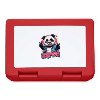 JASMINE - Schöner Mädchen Name mit coolem Panda - Brotdose - Rot - Vorne