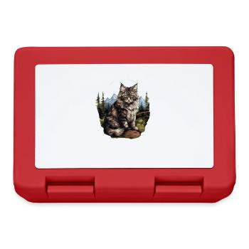 Norwegian Forest Cat Norwegische Waldkatze - Brotdose - Rot - Vorne