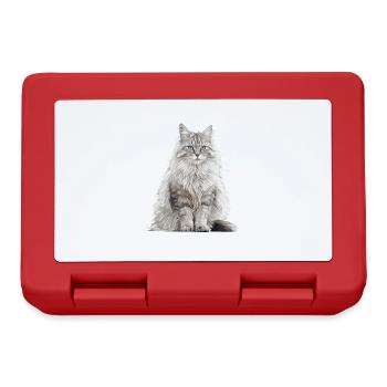 Norwegian Forest Cat Norwegische Waldkatze - Brotdose - Rot - Vorne