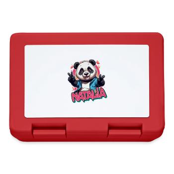 NATALIA - Beautiful girl name with cool panda - Lunchbox - red - Front