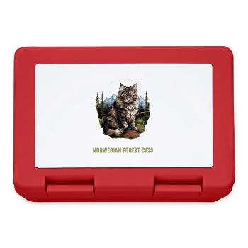 Norwegian Forest Cat Norwegische Waldkatze - Brotdose - Rot - Vorne