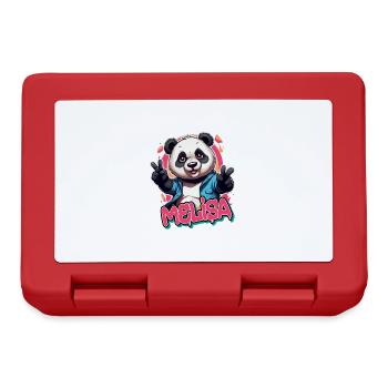 MELISA - Beau nom de fille avec un panda cool - Boîte à goûter - rouge - Devant