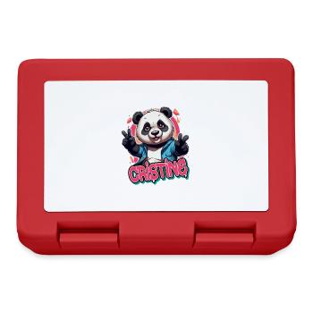 CRISTINE - Magnifique prénom de fille avec un panda cool - Boîte à goûter - rouge - Devant