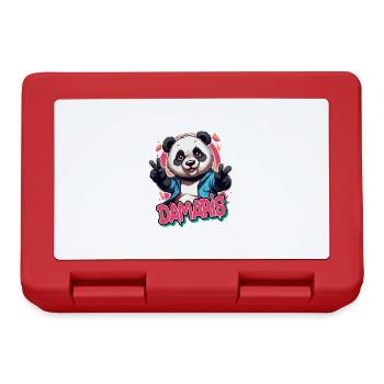 DAMARIS - Magnifique prénom de fille avec un panda cool - Boîte à goûter - rouge - Devant